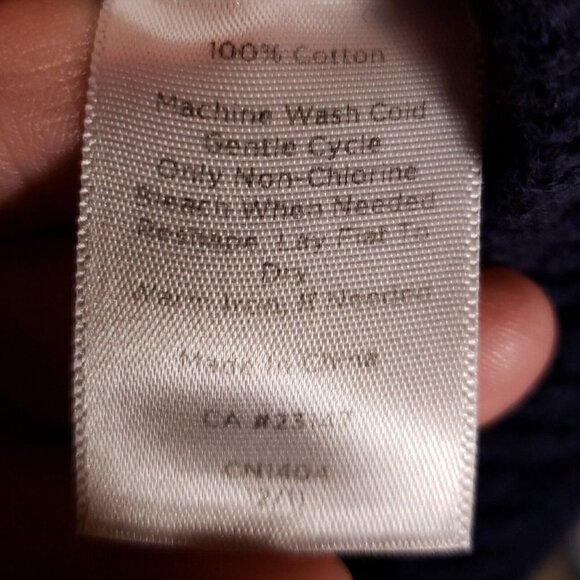 Talbots Womens Navy Nautical Short Sleeve Cable Knit Sweater Small - Picture 6 of 6